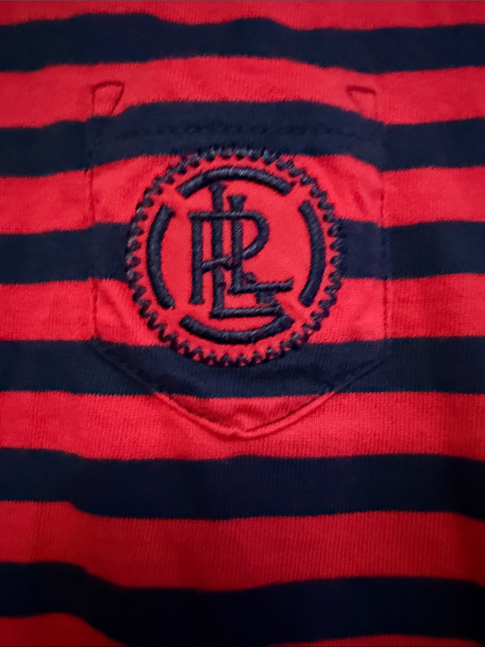 Ralph Lauren Navy & Red Striped Ladies Scoop Neck Short Sleeve Tee Small - Picture 2 of 6